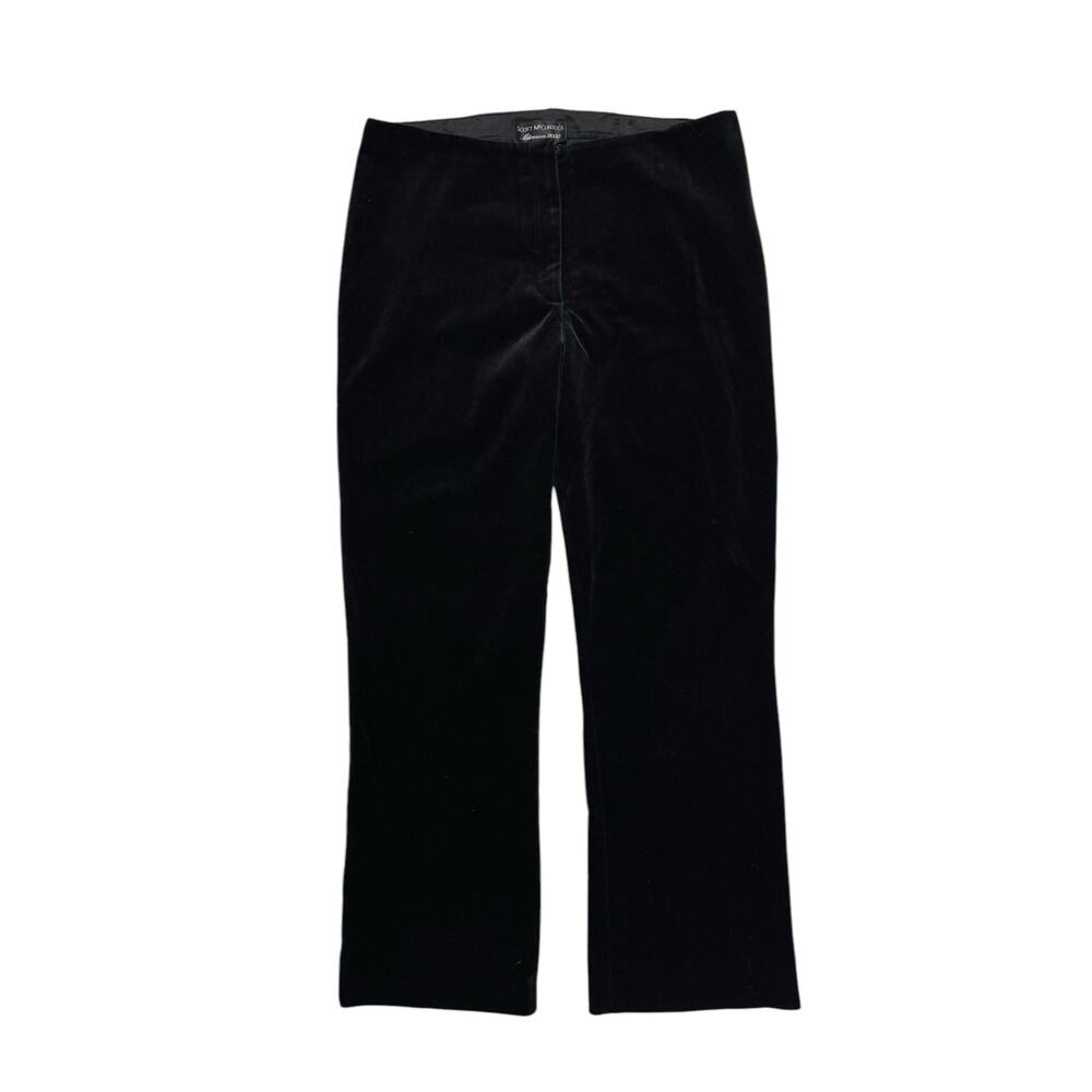 Vintage Y2K SCOTT MCCLINTOCK Black Velvet Straight Leg Pants Sz Medium *READ*